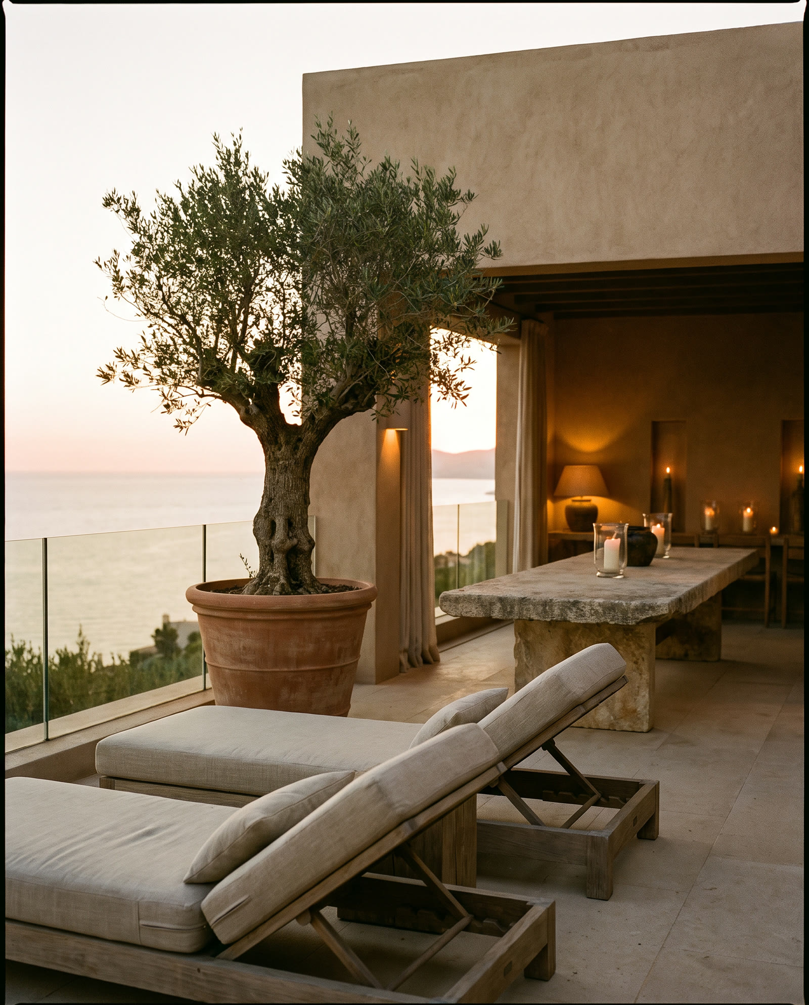 Terrasse face à la mer